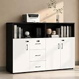 YCZYCZ Lateral File Cabinet with Lock, Metal Office Storage Cabinet, 2 Drawer Lateral File Cabinets for Home Office, A4 Letter Size, Heavy Duty Steel Filing Cabinet for Documents Storage