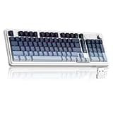 MageGee GK960 Wireless Keyboard, 98 Keys Tri-Mode BT/2.4G/Wired Membrane Gaming Keyboard, RGB Creamy Keyboard with Number Pad, Knob Control, Side Printed Keycaps, 4000mAh Battery - Black & Blue