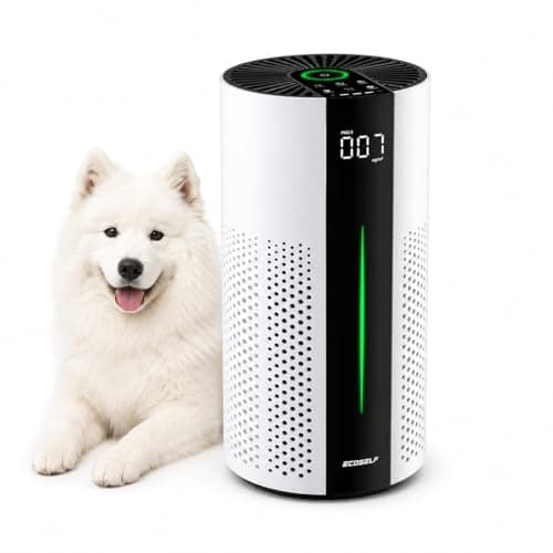 ECOSELF Air Purifiers for Bedroom, Air Purifiers for Bedroom 360° Air Intake with Smart Auto Mode, HEPA Air Purifier, Air Cleaner for Smoke