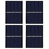 4Pcs 0.65W 2V Polycrystalline Solar Panel Module, DIY Solar Panel System for Solar Toy Lights, Lawn Lights & Small Battery Charging, 60x80mm Outdoor Solar Panel Board