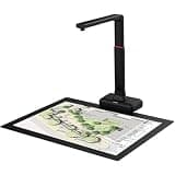 Overhead Camera Scanner, A2/A3 Large Format for Books & Documents, Auto Flatten & Fingerprint Removal Technologies, 23MP High Resolution, Max Scanning 420x297mm