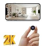 YP YuanPei 2K Hidden Camera, Mini Spy Camera Wireless for Home Security, Small Indoor Nanny Cam with Night Vision & Motion Detection, Secret WiFi Camera for Pet/Baby, Camaras Espias Ocultas, Black