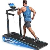 Wellfit Treadmill with Auto Incline, Foldable Treadmill with Adjustable Height, 400 lb Capacity Walking Pad Treadmills for Home Office, 3.5HP Quiet Under Desk Treadmill with App, Space-Saving Design