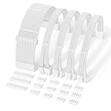 Sirlyr PSU Cable Extension Kit,One Way Bend Design PC Cables - Bright White Braided 1x 24Pin ATX / 2X 8 (4+4) Pin EPS/Gold-Plated 2X 8 (6+2) Pin PCIE for Power Supply,16AWG 5 Kits