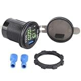 3-in-1 Car USB Charger with Digital Voltmeter and Ammeter, Fast Charging Compatible with Phone (Green)