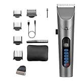 WTYBRMYO Professional Electric Hair Clipper with LED Screen and Washable Design Featuring Ceramic Blades for Men(B)