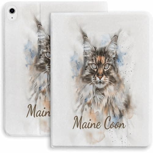 Maine Coon Cat Case for iPad 9/10/11th Mini 5/4/3/2/1(7.9in) Mini 6(8.3in) Mini 7(8.3in),Air 4/5/6/7,Pro 11in(2021/2022/2024)