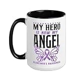 Alzheimer's Dementia Awareness Support Vintage Butterfly My Ceramic Mug, Black/White, 15oz