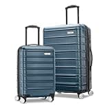 Samsonite Omni 2 Hardside 2 Piece Set - Includes Carry-On & Medium Checked Suitcases - 360° Dual Spinner Wheels - Integrated TSA Lock & Expansion - Amazon Exclusive -Nova Teal