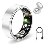 Aichiken Smart Ring Health Tracker, Sleep&Exercise Monitor Heart Rate,Blood Oxygen,Fitness Trackers for Man&Women -Long Lasting Batteries,Waterproof Sleep Tracking Wearable (Silver, 12)