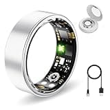 Aichiken Smart Ring Health Tracker, Sleep&Exercise Monitor Heart Rate,Blood Oxygen,Fitness Trackers for Man&Women -Long Lasting Batteries,Waterproof Sleep Tracking Wearable (Silver, 12)