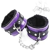 Purple Ankles and Wrist with Chain Restraints for Couples Adults with Safety Release Sex Hand Cuff Bracelets for Women Fuzzy Handcuffs for Grownups Bedroom Hand Cuff Set for Adults Hoodies