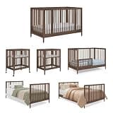 Delta Children Jalen Grow with Me 9-in-1 Convertible Crib, Teak Brown