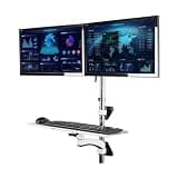 Listed TV Mount Wall Mount Workstation, Sit Stand Dual Monitor Mount for 15''-27'' Screens(600mm)