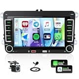 SIXTOP Car Stereo Radio for VW Passat Golf 5 6 Tiguan Jetta Caddy Touran Seat Sharan Wireless Apple CarPlay Android Auto 7 Inch HD Touch Screen Bluetooth FM/AM Mirror Link EQ USB SWC Backup Camera