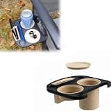 Outdoor Chair Cup Holder, Patio Chair Organizer with Drink Bottle Cup Phone Storage Slots, Universal Clip On Accessory Holder for Garden Chairs Recliners and Lounge Chairs
