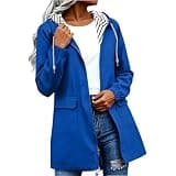 maisdgop Windbreaker Jacket Women Hiking Drawstring Waist Hooded Rain Coat