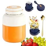 Portable Wireless Juicer Cup for Fruits Vegetables 28/45 Oz, Electric Juicer Cup with 38-Blades, Household Appliances Dual Lid Compact Usb Rechargeable Cordless Blender (White-28.2oz)