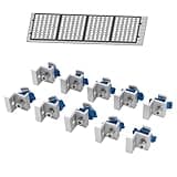10pcs End Clamp for Unistrut Solar Panel Mount, 2-Hole for 30/35mm Solar Panels, Anti-Corrosion Aluminum with Stainless Steel Bolts & Nuts for RV, Ground, Metal Roof, Tin Roof (Silver End Clamps)