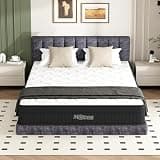 CHABATREE 12 Inch Queen Mattress, Hybrid Pocket Spring Mattress in a Box, Medium Firm, Fiberglass Free, Edge Support & Back Pain Relief for Home Bedroom,White