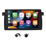 9" Car Radio Stereo for BMW 3 Series 325i 330i M3 E46 1998-2006, 4+64GG Android 15 Car Radio with Wireless Carplay Android Auto GPS Navigation Bluetooth WiFi FM SWC Mirror Link Backup Camera