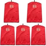 5 Pcs Fire Extinguisher Cover for 6 kg Units, 32 x 58 cm Polyester Protective Guard, Weather Shielded and Frost Proof, for Indoor and Outdoor Use, Red Safety Sleeve with Viewing Window