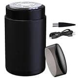 Mini Electric Shaver for Men, Portable Travel Razor, Wet & Dry Shaving, USB Rechargeable, 60 Minutes Shaving from 1 Hour Fast Charge, Waterproof, with Charging Cable, Cleaning Brush