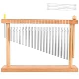 EASTROCK 20 Note Chime Table Wind Chime Bar Percussion Instrument Single Row Chime Hand Chimes Relaxing Meditation Healing Sound Desktop Decoration (Silver)