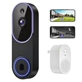 Wireless Smart Doorbell Camera – Outdoor Surveillance with HD Night Vision, Doorbell Camera Wireless No Subscription, Wirelesss Wi-Fi Video Doorbell, Ai Detection Doorbell Camera, 1080p,3