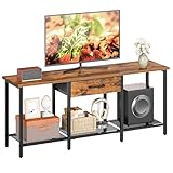 HOOBRO TV Stand for TVs up to 55 Inch, Entertainment Center with Fabric Drawer & Open Shelves, Industrial TV Media Console Table with Storage, for Living Room, Bedroom, Rustic Brown BF125DS01