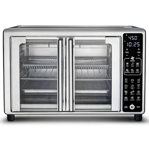 French Door 6-Slice Digital Toaster Oven Air Fryer, 19 One-Touch Presets, 24L, Stainless Steel - Patented FryForce 360 Technology Fries With Air For Up To 80% Less Fat