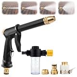 Jet Nozzle Power Washer for Garden Hose, 2026 Upgraded 4-Mode Pressure Sprayer Tool with Soap Dispenser, Heavy Duty Quick Connectors for Car Washing Patio Driveway Outdoor Cleaning