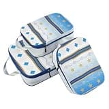 Portable 3pcs Travel Packing Storage Bags 100% Polyester Bag For Closet, Bohemian Colored Lines (3 Set)