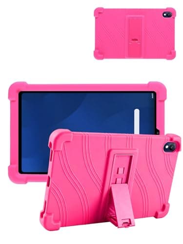 for onn 8.1" Core Tablet Android 16 2026 Model Protective case, ZBAGUG Shockproof Lightweight Silicone Protective Cover with Stand, Child-Friendly Protection, Easy to Clean Design, Hot Pink.