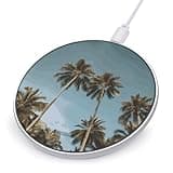Tall Tropical Palm Trees Wireless Charger Magnetic Phone Induction Charger 10w Fast Wireless Charging Station Compatible with iPhone 17 16 15 14 13 12 Pro Max Samsung Galaxy S25 S24 S23