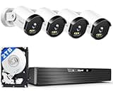 LITYMOL Home Security Camera System, 3K/5MP Wired 4-Cam Kit with AI Human/Vehicle Detection, Color Night Vision, 2-Way Audio, 4K 8CH NVR with 2TB HDD for 24/7 Recording, Remote Access, No Monthly Fee