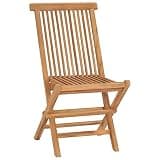 DXKDUSOKJ Teak Wood Folding Patio Chairs Set of 4, Solid Teak Outdoor Garden Chairs for Dining or Relaxing