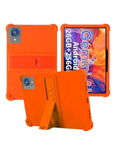 for Relndoo P60 Tablet Case,BOVUGAC Adjustable Stand Shockproof Easy Installation Slim and Lightweight Premium Silicone Protective Shell for Relndoo 10.1 inch P60 Tablet Case Cover.(Orange)