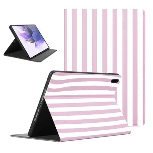 Mrtponk Cute Aesthetic Striped Tablet Case for Samsung Galaxy Tab S9+/S9 Plus 12.4" SM-X810/X816B, Geometric Vertical Stripes Cute Line Cases Slim Lightweight Trifold Stand Soft TPU Cover for Girl Boy