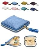 Jewelry Zippered Pocket Case Travel Jewelry Bag Portable Organizer, Small Pouch Box for Traveling, Soft Velvet Anti-Scratch Holder for Bangles, Bracelets, Earrings, Necklaces(Peacock Blue)