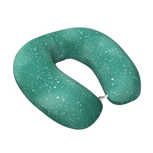 PPIKTC Memory Foam U-Shaped Neck Pillow Teal Turquoise Green Glitter Sparkle Texture, Comfortable Support for Sleeping During Travel and in The Office