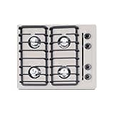 Summit 24" Gas Cooktop, 4 Burners, Electric Ignition, 115V-3 Gas Cooktop, Bisque - SNL033I
