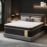 LETMOON King Mattress 16 Inch, Hotel-Level Luxury Hybrid Mattress King Size Bed in a Box, Cooling Gel Memory Foam & 7-Zone Support Pocket Springs, Relieve Back & Hip Pain, Fiberglass-Free, CertiPUR-US