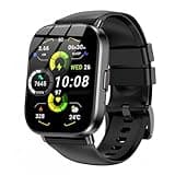 ganopterygon Smart Watch, 2.01" HD Touchscreen Fitness Tracker with Bluetooth Calling, 120+ Sports Modes, 24/7 Heart Rate Sleep Monitor, IP67 Waterproof Smartwatch Compatible with iOS Android (Black)