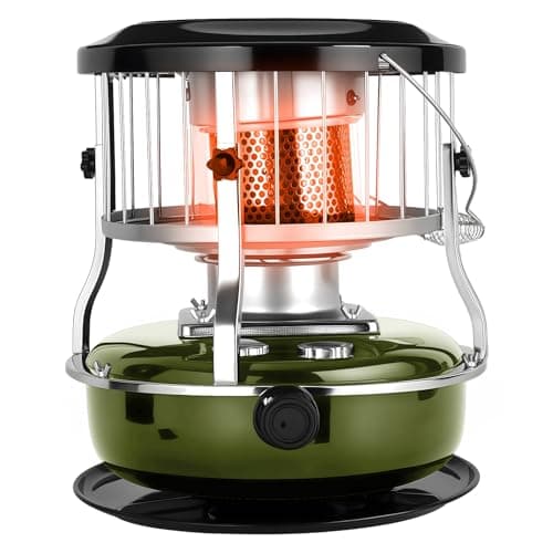 2026 Upgraded Indoor & Outdoor Kerosene Heater 2 in 1 Portable Kerosene Stove 9000 BTU Non-Electric for Camping, Hunting, Cooking(US Fast Arrival) Army Green