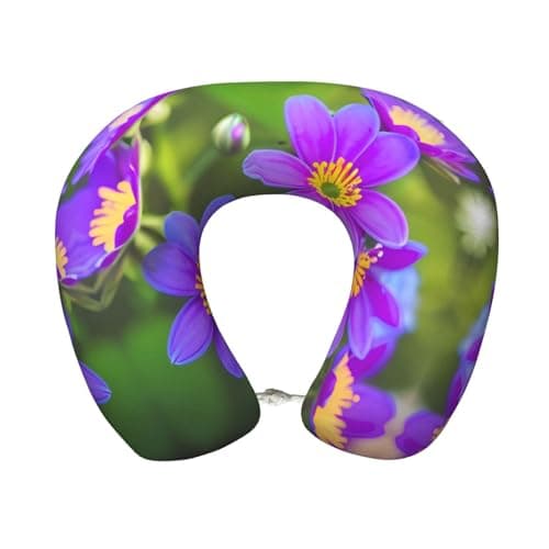 UUIKLPOL Blooming Flowers Print Custom U-Shaped Pillow,Portable U Shaped Pillow for Home,Office,Camping,Travelling and Sleeping