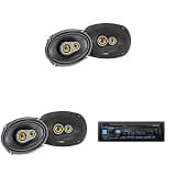 Alpine UTE-63BT Mech-Less Digital Media Receiver with Bluetooth® Wireless Technology+(2) Pairs Kicker CSC6934 6x9 Coax Speakers