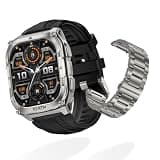 KOSPET Tank M4 Smart Watch with Metal Watch Band Replacement (Silver)