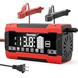 10-Amp Car Battery Charger, 12V/24V LiFePO4 Lead Acid Battery Charger, Fully-Automatic 10-Stage Maintainer & Trickle Charger w/Temp Compensation for Motorcycle Auto Truck Lawn Mower