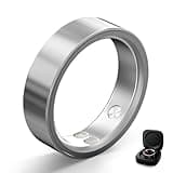 Bryzova Smart Ring | No Subscription, Heart Rate & Blood Oxygen Monitoring, Sleep & Women’s Health Tracking, AI Health Advisor, IP68 Waterproof Fitness Ring for Android & iOS (Silver, 9#)